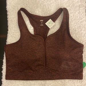 NWT 1x Sports Bra Racerback Soft Heather Fabric